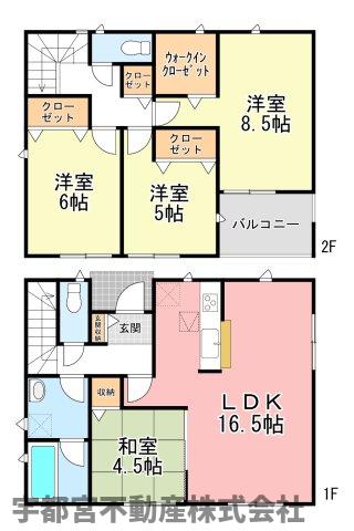  �y�Ԏ��}�z3�����@16.5����LDK�ɉ����A�S�����Ɏ��[�������������֐��̍���4LDK�ł��B��Q���ɂ�WIC������A1�K�ɂ͉Ǝ��̍��ԂɈꑧ����a�����z�u�B�Ƒ��̉��K�ȕ�炵���x����H�v�����ځI