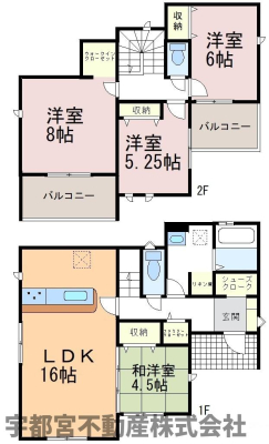  �y�Ԏ��}�z2�����@16���̍L�XLDK�ɉ����A1�K�ɘa�m���Ƒ�e�ʂ̃N���[�[�b�g��������Ǝ������̗ǂ��Ԏ��ł��B2�K��WIC��2�̃o���R�j�[������A�Ƒ��S������Ƃ�������ĕ�点�܂��B