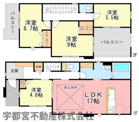  �y�Ԏ��}�z2�����@�L�X17����LDK�͐܏�V��ŊJ�����ǍD�B9���̎�Q���ɂ�WIC���������A2�̃o���R�j�[�œ���������ǍD�ł��B�e�K�Ƀg�C��������@�\�I��4LDK�̊Ԏ��ł��B